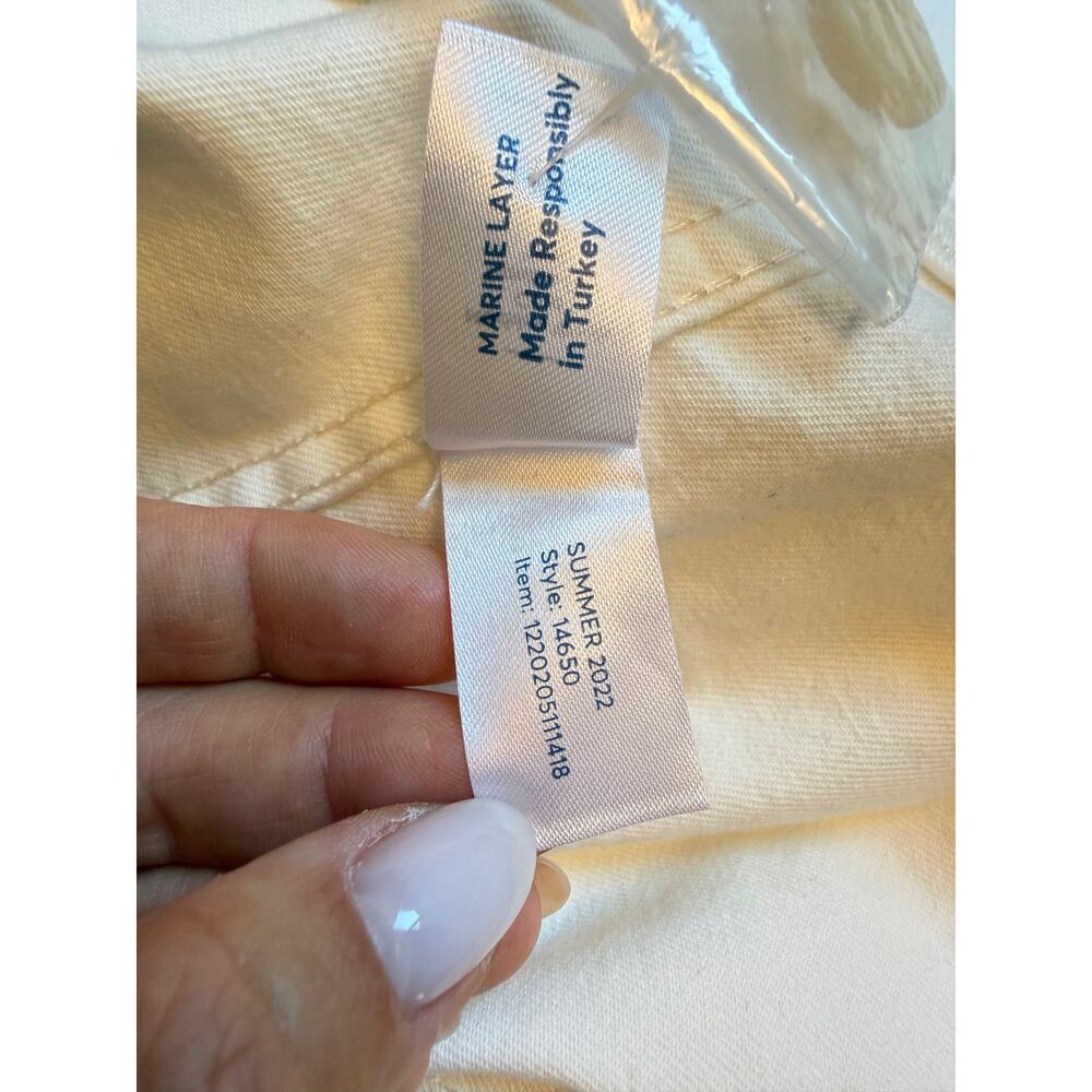 Marine Layer Allison Wide Leg Pants Womens Size 10 Off-White High Rise Coastal - Picture 11 of 16